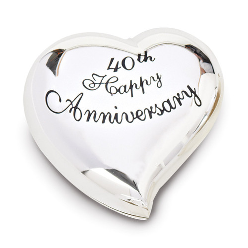 40th Anniversary Heart Keepsake Box Silver-tone, MPN: GM19114, UPC: 89945575408