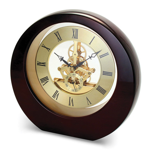 Mahogany Finish Interactive Gear Clock Engravable GM19175