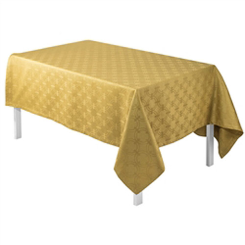 Le Jacquard Francais Anneaux Gold Tablecloth 69 X 126 Inch 22549