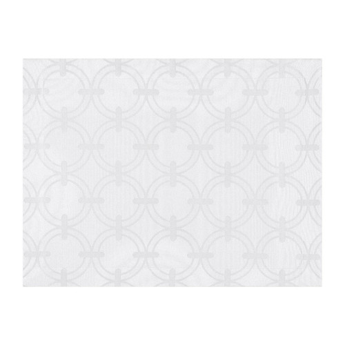Le Jacquard Francais Anneaux White Tablecloth Round 67 Inch 22566