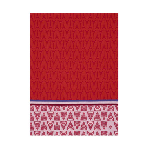 Le Jacquard Francais Allover Paris Red Tea Towel 28 X 20 Inch Set of Four 23546