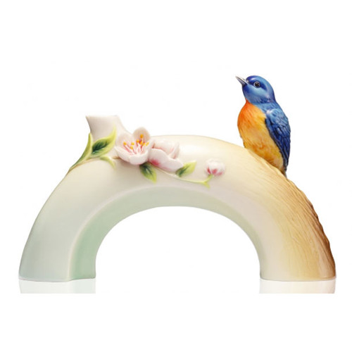 Franz Porcelain Plum Blossom & Vivid Niltava Vase FZ02967
