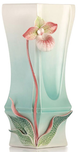 Franz Porcelain Lady's Slipper Orchid Vase FZ03141