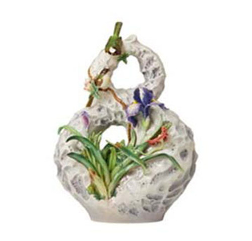 Franz Porcelain Chinese Bulbul Iris Vase Limited Edition FZ03681