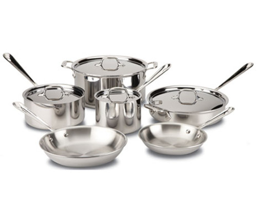 All Clad d3 Stainless 10-Piece Set Cookware Set 401488R