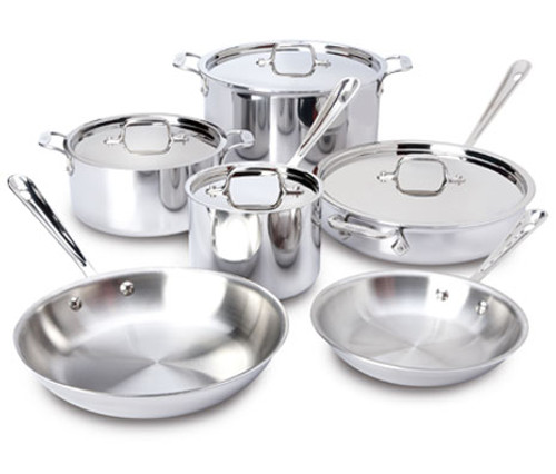 All Clad d3 Stainless 10-Piece Set Cookware Set 401877R