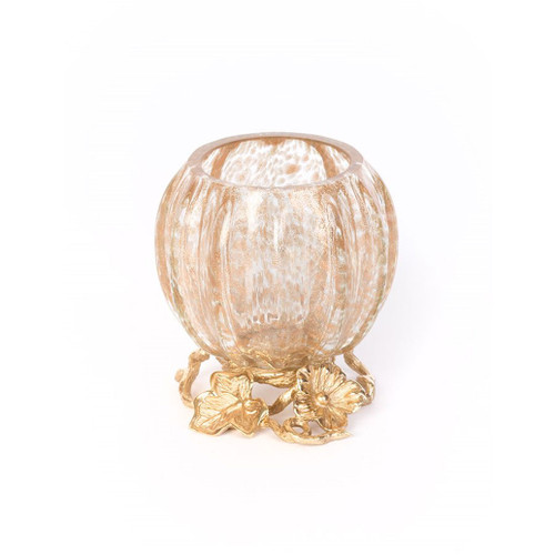 Jay Strongwater Rhett Leaf & Flower Gilded Votive Composition SDH2442-292