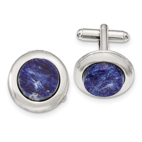 Sodalite Locket Cufflinks Silver-tone BF2754