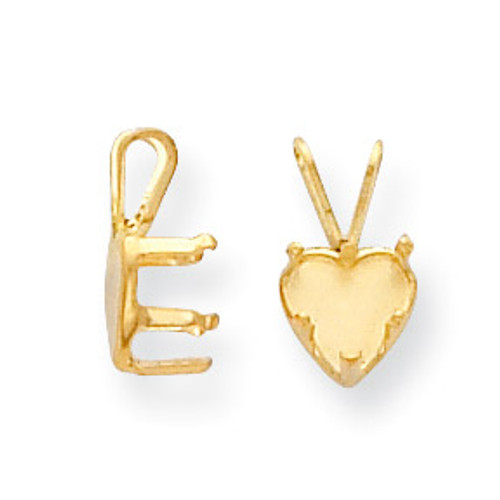 Heart 6-Prong Snap-In 4.0mm Pendant Setting 14k Gold MPN: YG1449-1 UPC:
