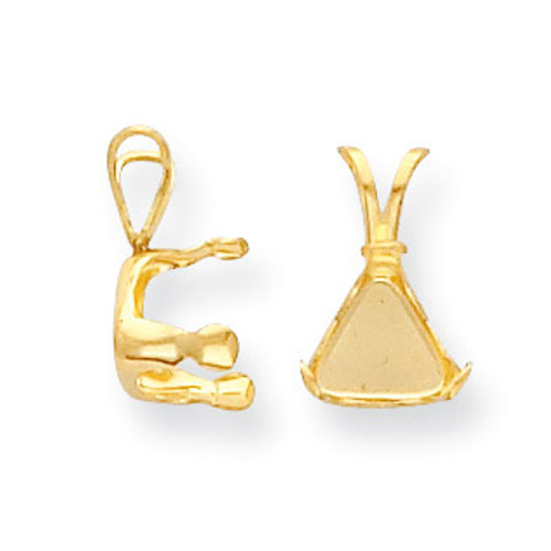 Trillion 3-Prong Snap-In 4.0mm Pendant Setting 14k Gold MPN: YG1453-1 UPC: