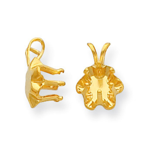 Round 6-Prong Buttercup Snap-In 2.0mm Pendant Setting 14k Gold MPN: YG963-1 UPC: