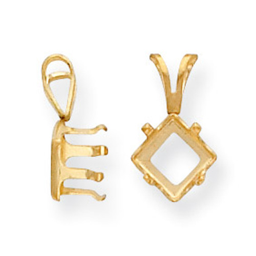 Princess 4-Prong Snap-In 3.0mm Pendant Setting 14k Gold MPN: YG971-1 UPC: