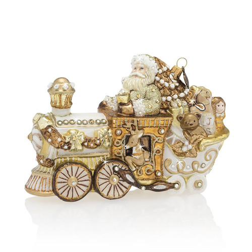 Jay Strongwater Santa Train Glass Ornament SDH2238-232