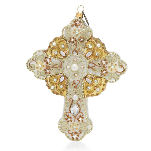 Jay Strongwater Cross Glass Ornament SDH2253-232