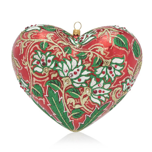 Jay Strongwater Floral Heart Glass Ornament SDH2262-224
