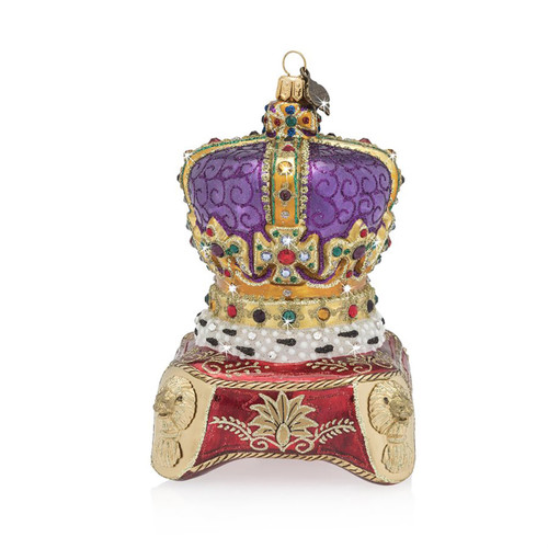 Jay Strongwater Queen's Crown Glass Ornament SDH2284-250