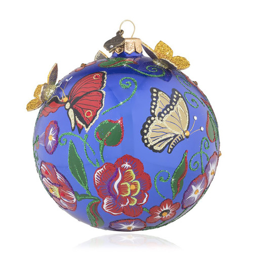 Jay Strongwater Butterfly Artisan 4 Inch Glass Ornament SDH2304-289