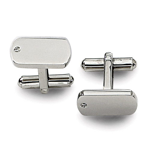 Diamond Accent Cufflinks - Stainless Steel SRC134