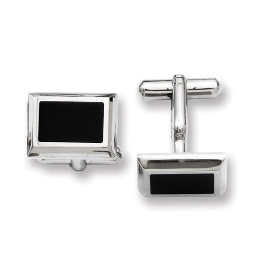 Black IP-plated Cufflinks - Stainless Steel SRC202