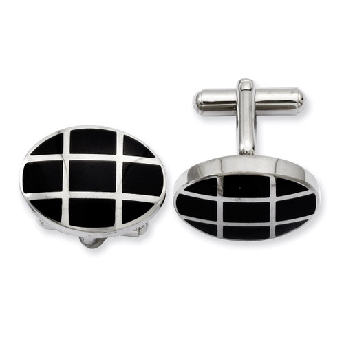 Black IP-plated Cufflinks - Stainless Steel SRC203