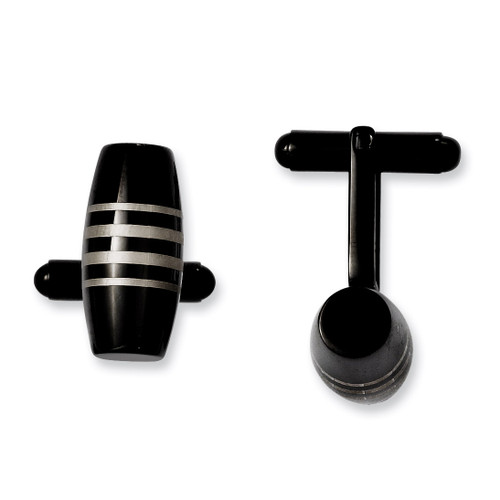 Black IP-plated Cufflinks - Stainless Steel SRC217