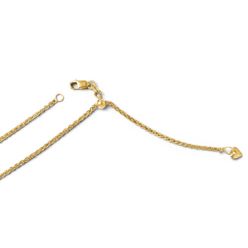 Adjustable Semi Solid Chain 22 Inch - 14k Gold 1208-22