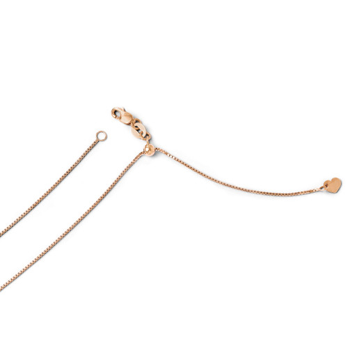 Adjustable .8mm Box Chain 22 Inch - 14k Rose Gold 1232-22