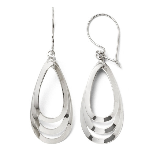 Polished Dangle Earrings - 14k White Gold 158A