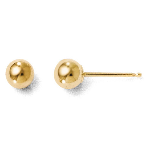 Polished 4mm Ball Post Earrings - 14k Gold 15Z