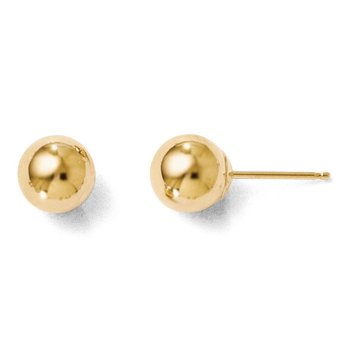 Polished 6mm Ball Post Earrings - 14k Gold 17Z