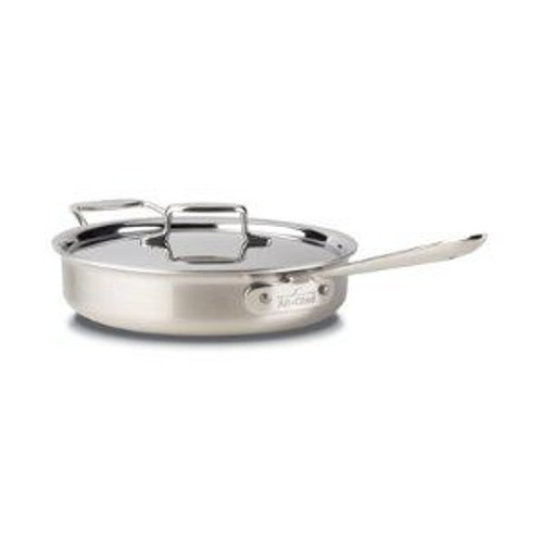 All Clad d5 Brushed Stainless 3 Qt. Saute Pan with Lid