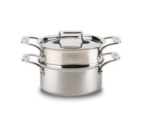 All Clad d5 Brushed Stainless 3 Qt. Casserole with Steamer