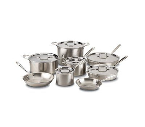 All Clad d5 Brushed Stainless 14 Piece Cookware Set