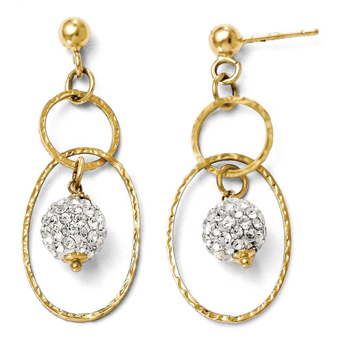Post Dangle Swarovski Earrings - 14k Gold 80J