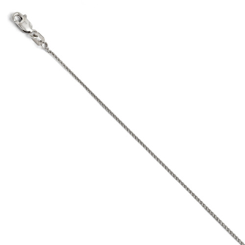 1mm Diamond-cut Wheat Chain 20 Inch - 10k White Gold 8213-20