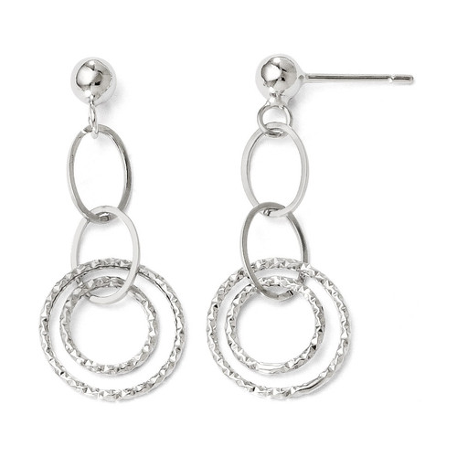 Post Dangle Earrings - 14k White Gold 93Q