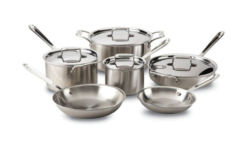 All Clad d5 Brushed Stainless 5-Ply 10-Piece Cookware Set