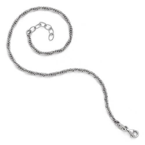 Fancy Chain Anklet 10.5 Inch - Sterling Silver QLF515-10.5