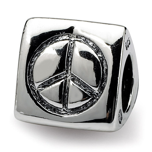 Peace, Smiley Face & Heart Trilogy Bead - Sterling Silver QRS1642