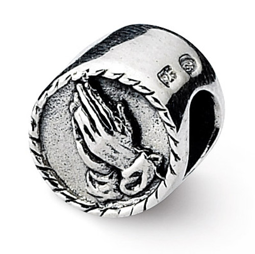 Praying Hands Bead - Sterling Silver QRS1901