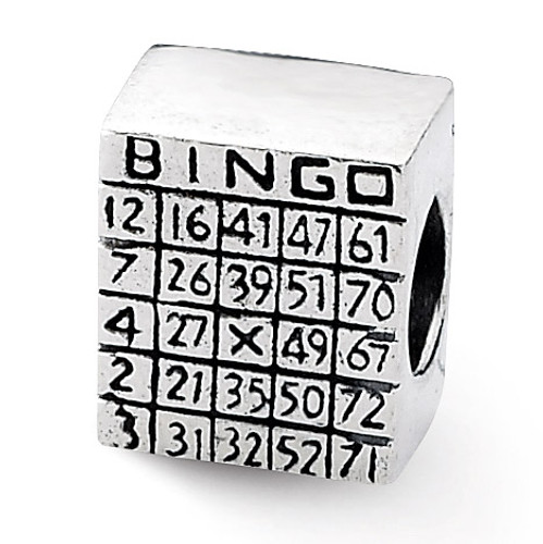 Bingo Card Bead - Sterling Silver QRS1936