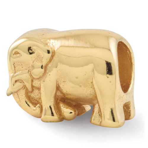 Gold-plated Elephant Bead - Sterling Silver QRS266GP