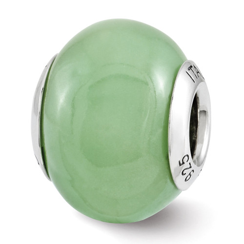 Reflection Green Glow-in-the-Dark Bead - Sterling Silver QRS3145