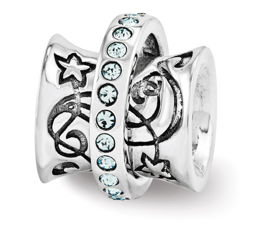 Swarovski Elements Nouveau Spinner Bead - Sterling Silver QRS3368