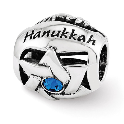 Swarovski Happy Hanukkah Bead - Sterling Silver QRS3464