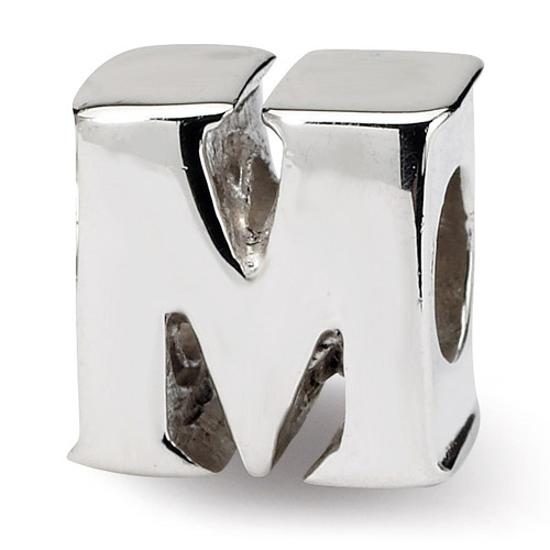 Letter M Bead - Sterling Silver QRS468M
