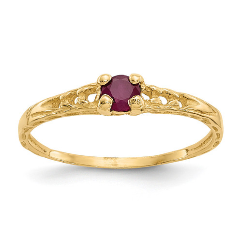 3mm Ruby Birthstone Baby Ring - 14k Gold GK130
