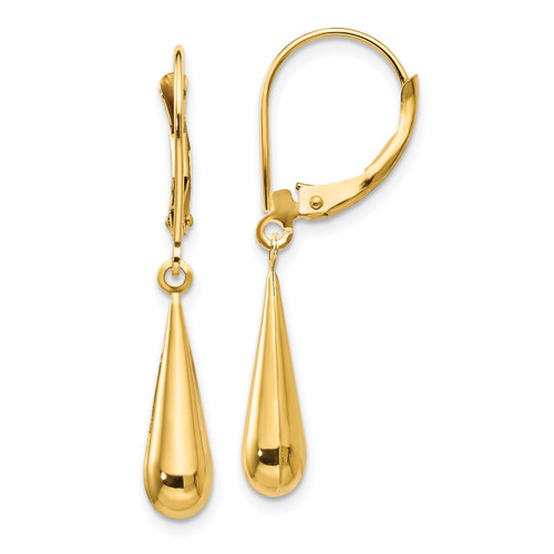 Tear Drop Dangle Earrings - 14k Gold SE1102