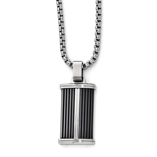 Edward Mirell Black Titanium & Stainless Steel Necklace EMN129-20