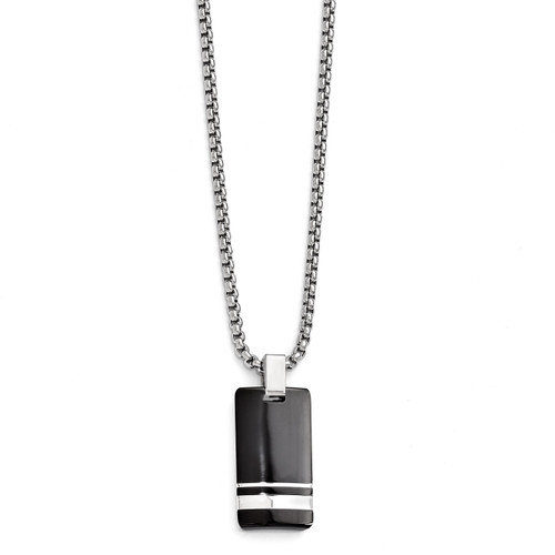 Edward Mirell Black Titanium & Sterling Silver Pendant Necklace EMN130-20